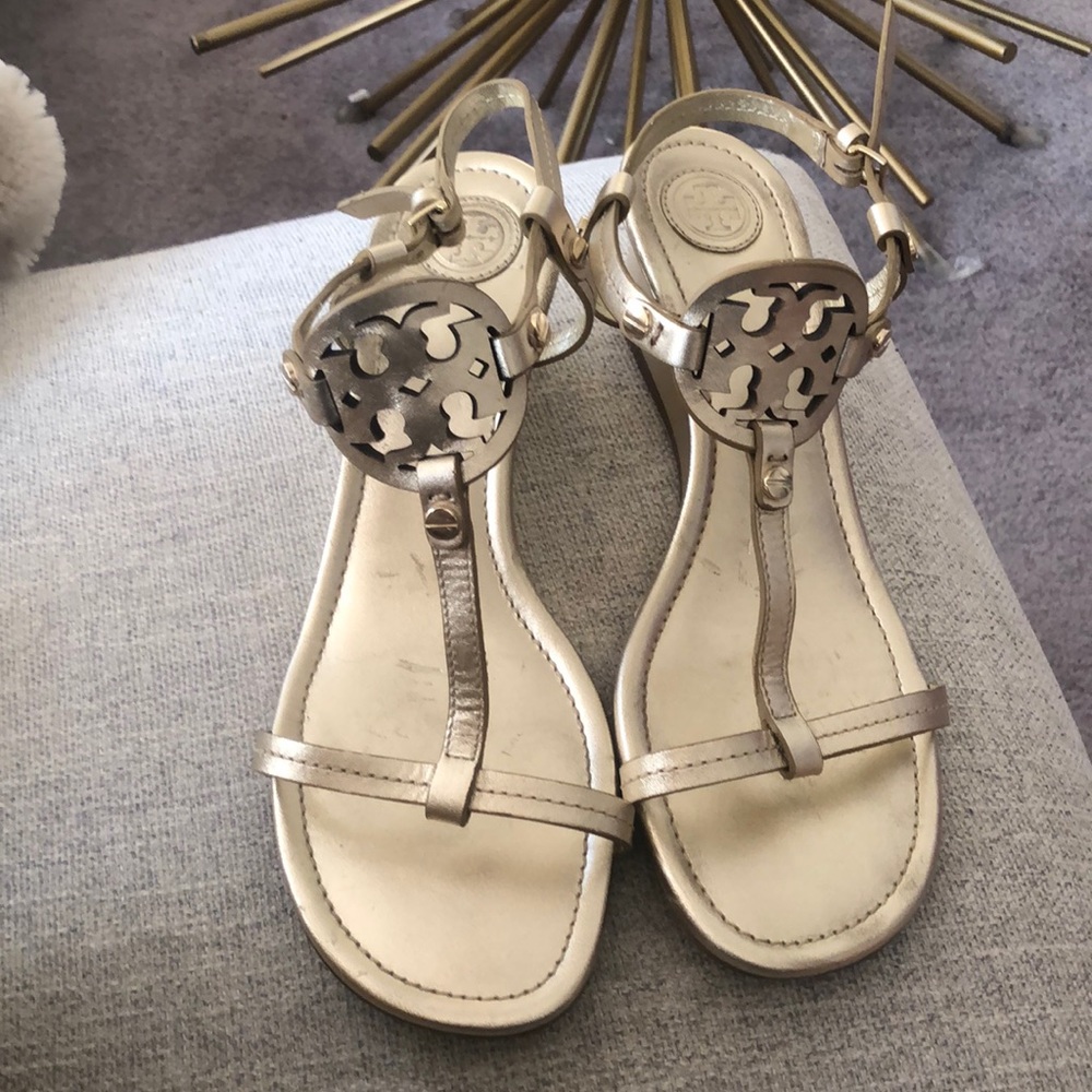 Tory Burch gold heeled sandals